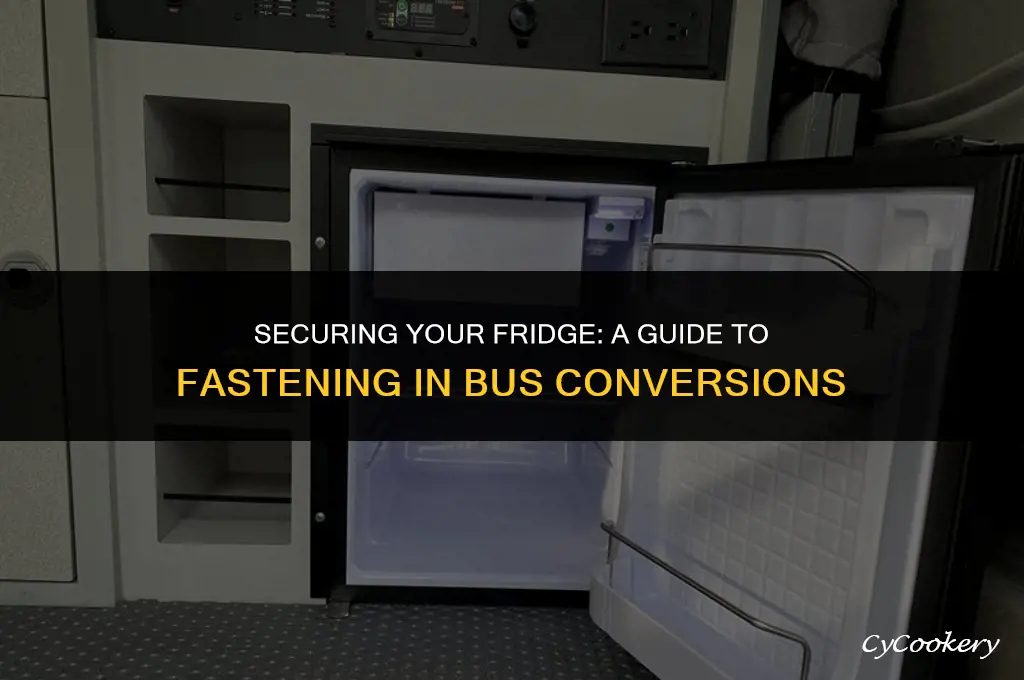 how to fasten a refrigerator in bus conversion