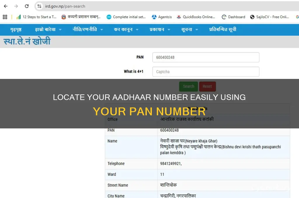 how to find aadhaar number using pan number