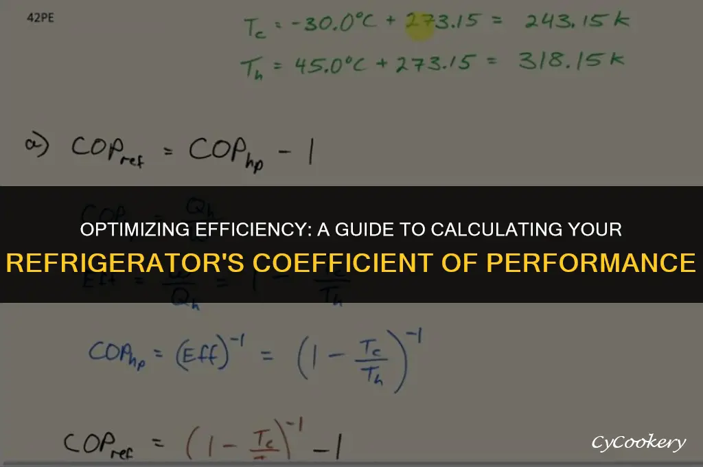 how to find coefficient of performance for refrigerator