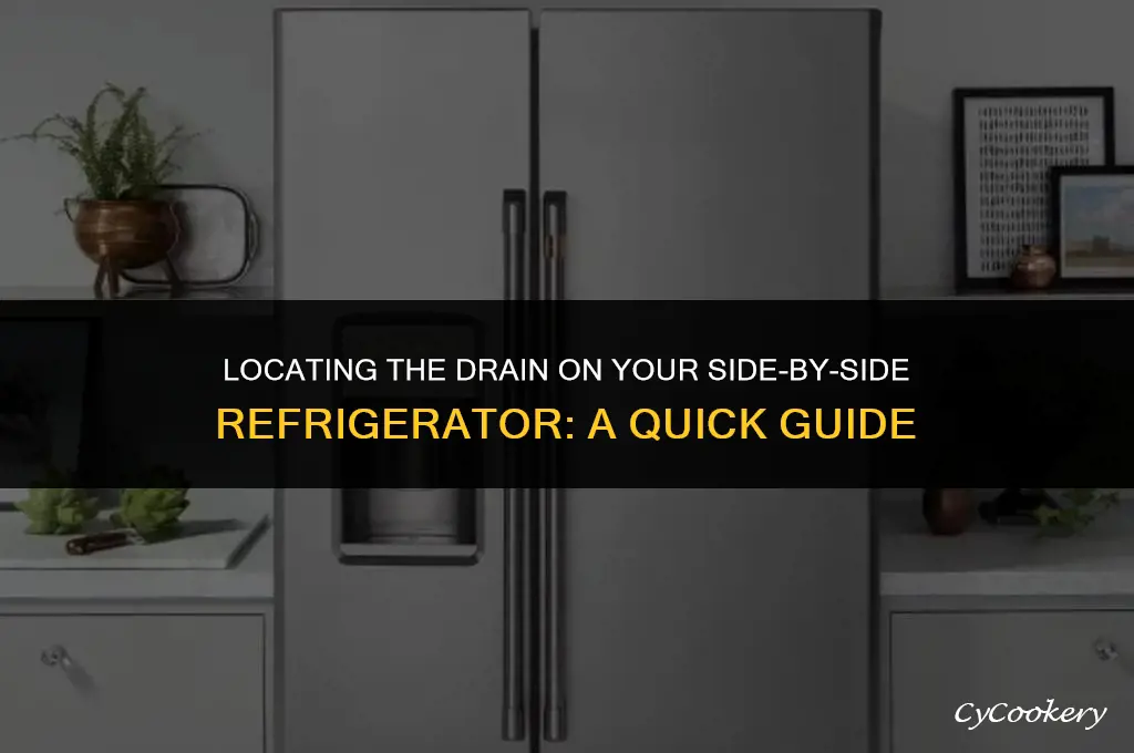 how to find drain on side by side refrigerator