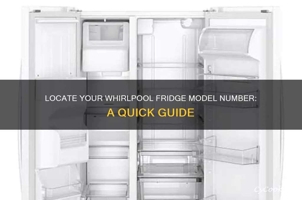 how to find model number on whirlpool refrigerator
