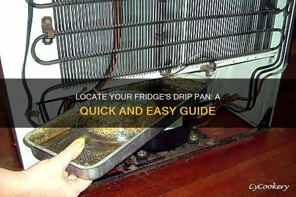 how to find the drip pan on refrigerator