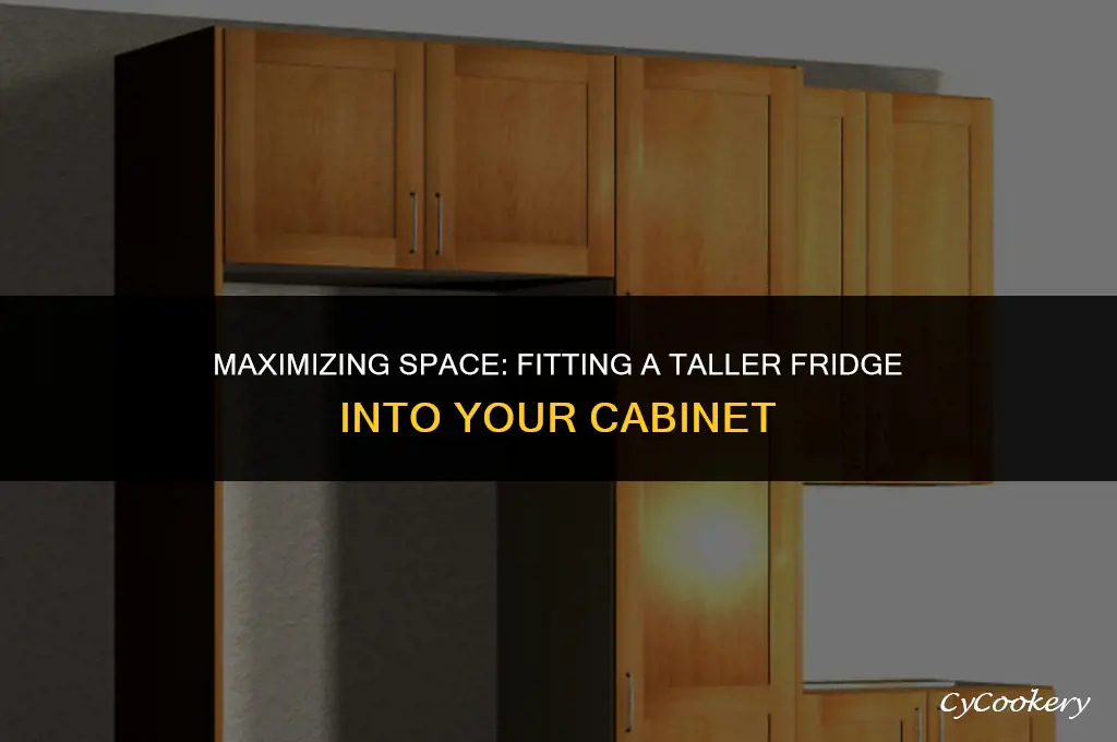how to fit a taller refrigerator into a cabinet