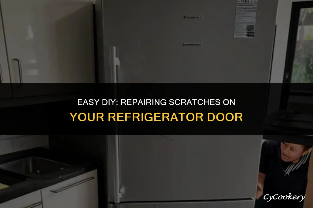 how to fix a scratch on refrigerator door