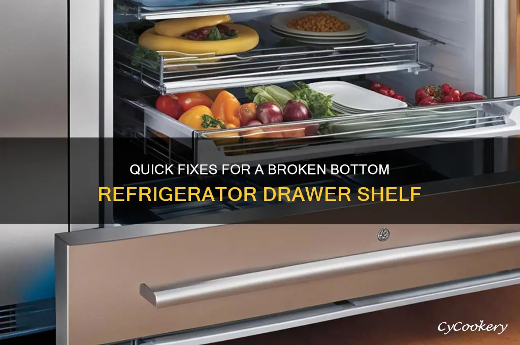 how to fix bottom refrigerator drawer shelf