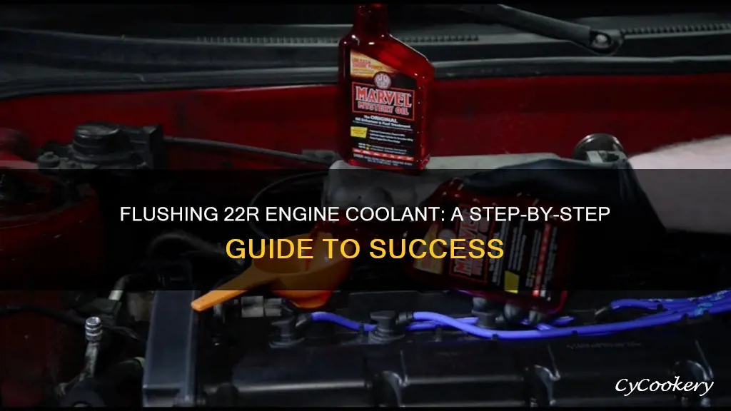 how to flush 22r rngine on coolant in oil pan