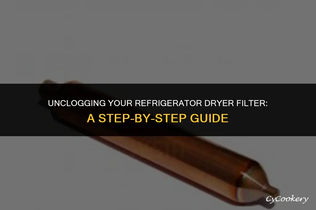 how to get a refrigerator dryer filter unstopped