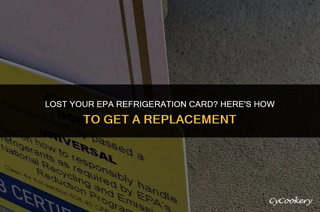 how to get a replacement epa refrigeration card