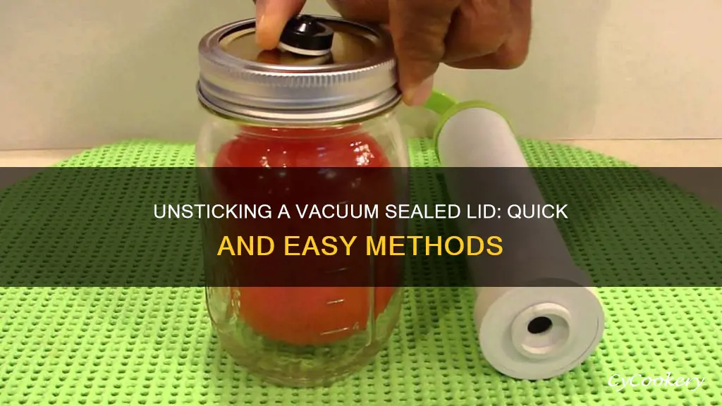 how to get a vacuum sealed lid off a pan