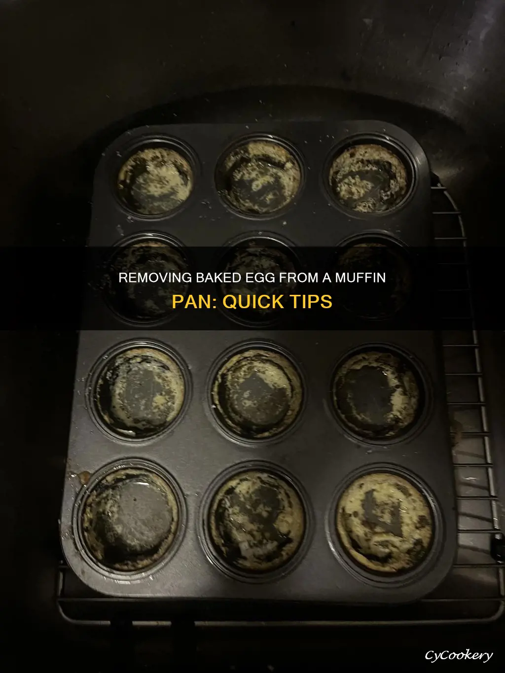 how to get baked egg off a muffin pan