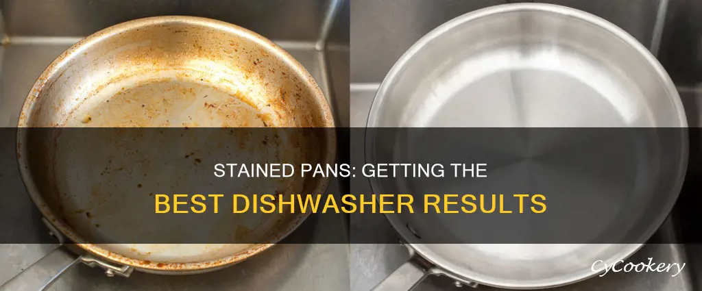 how to get best recults for stained pans in dishwasher