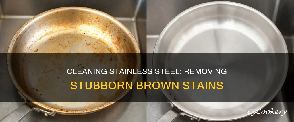 how to get brown off stainless steel pan