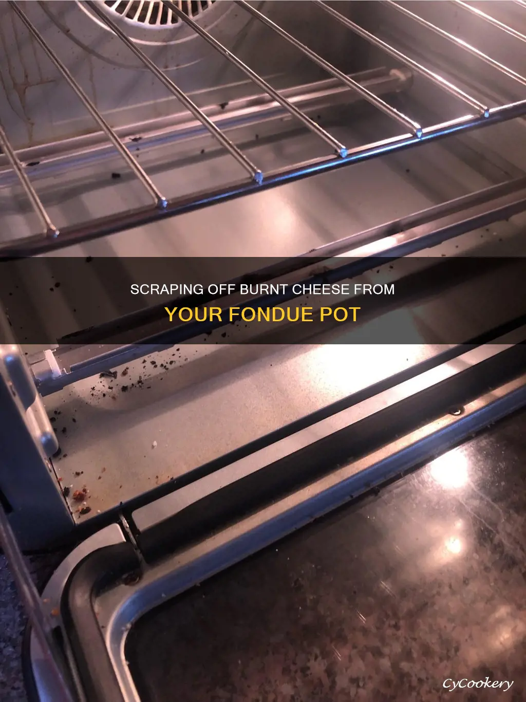 how to get burnt cheese off fondue pot