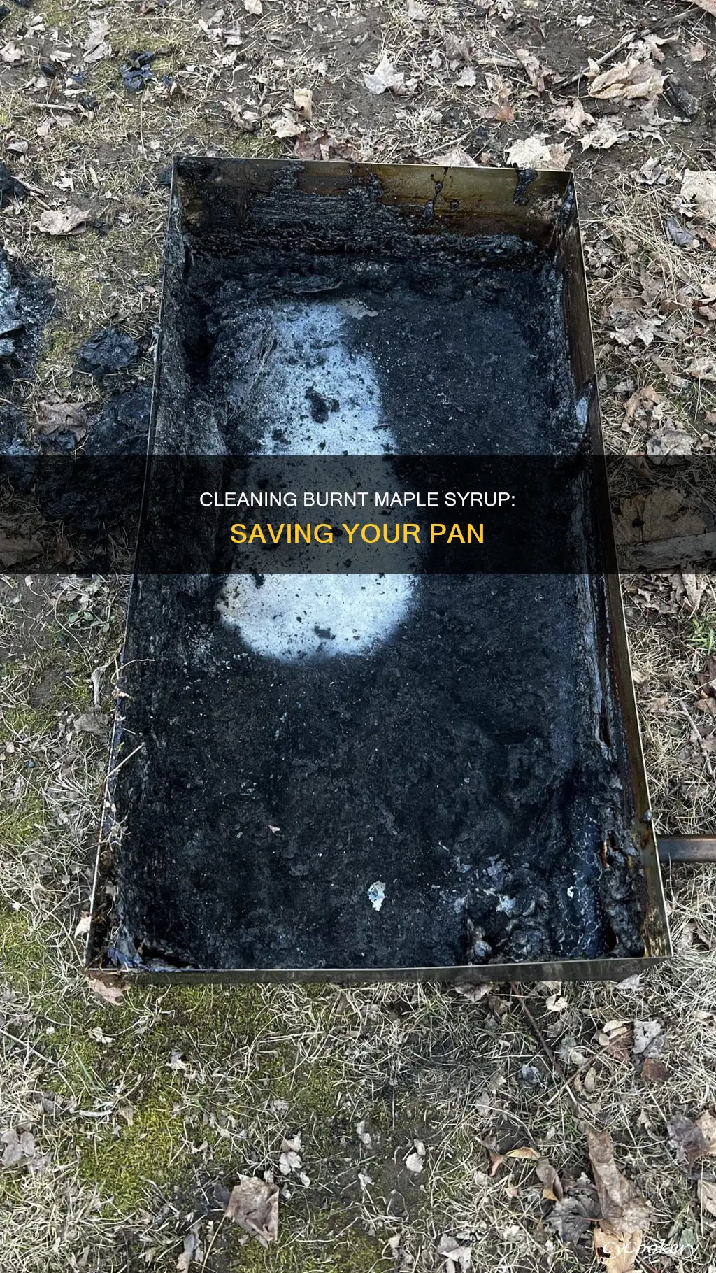 how to get burnt maple syrup off pan