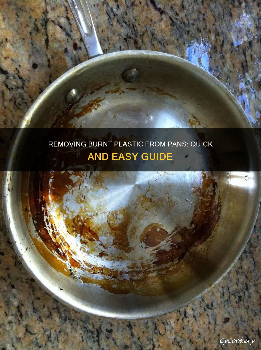 how to get burnt plastic off bottom of pan