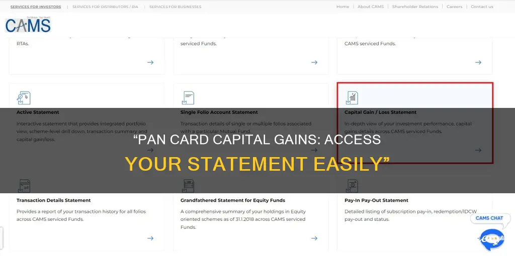 how to get capital gain statement by pan number