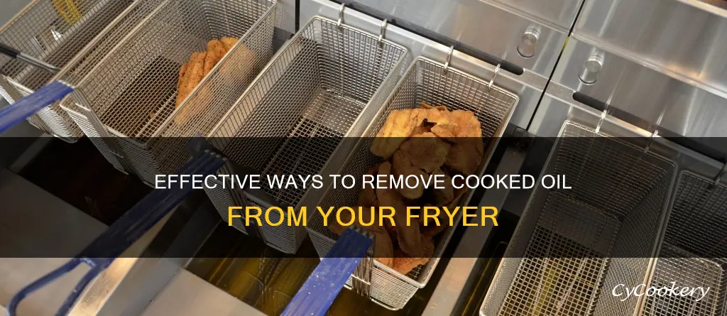 how to get cooked on oil out of fryer