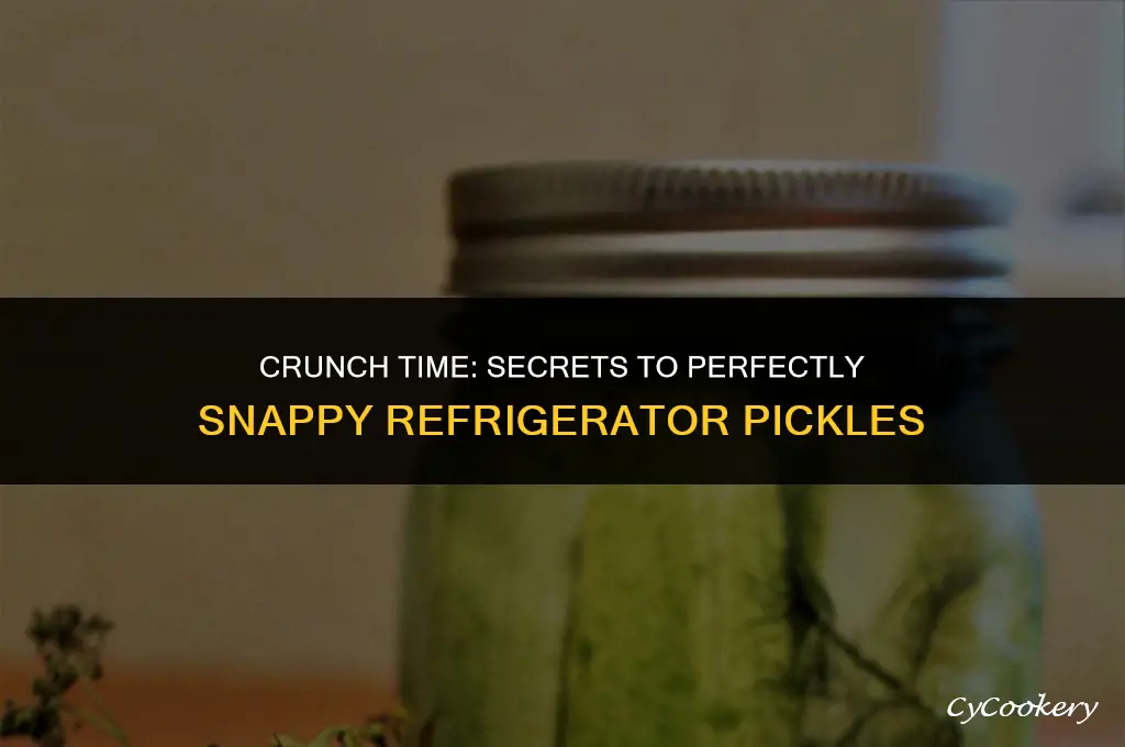 how to get crunchy snap in refrigerator pickles