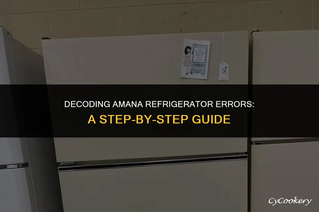 how to get error code from amana refrigerator