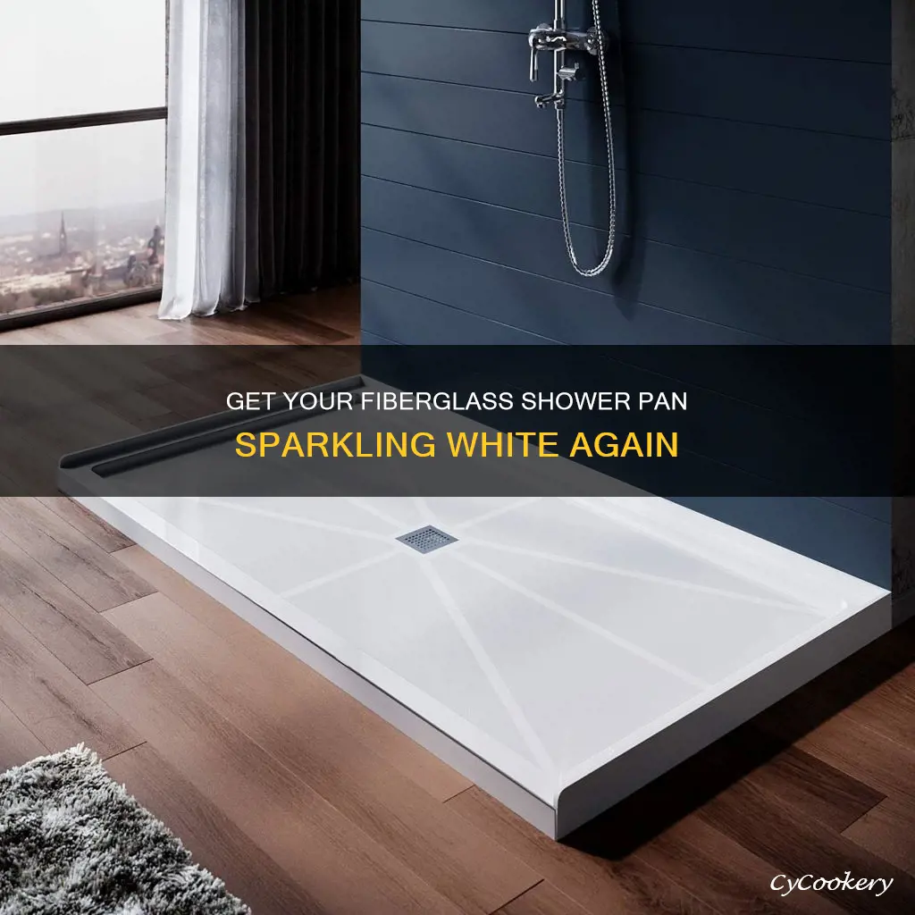 how to get fiberglass shower pan white