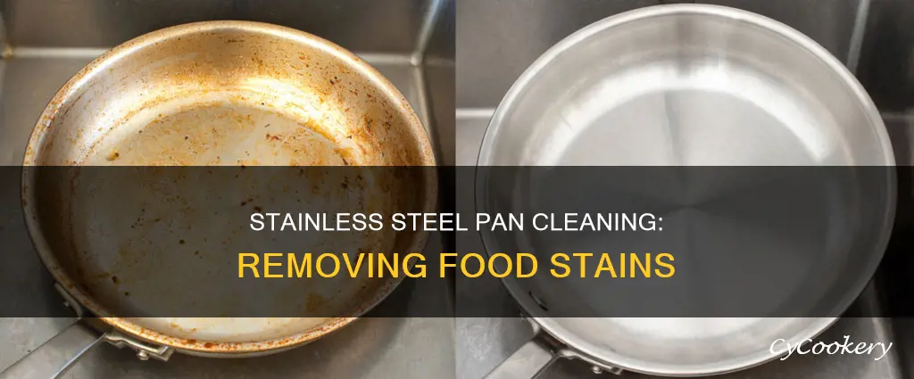 how to get food off of stainless steel pan