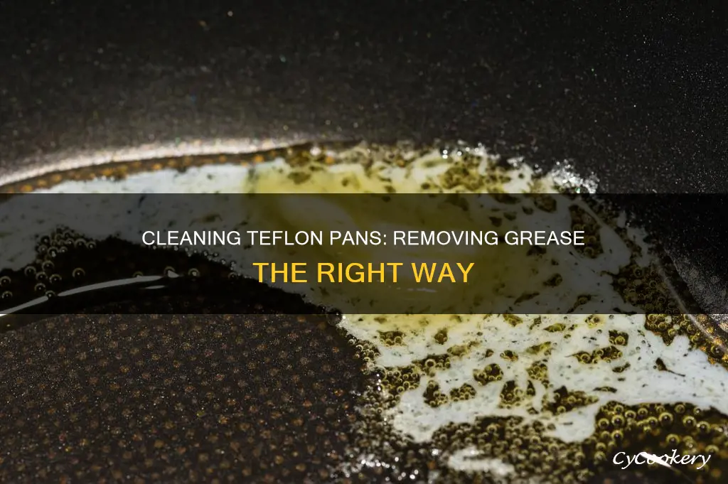 how to get grease off teflon pans