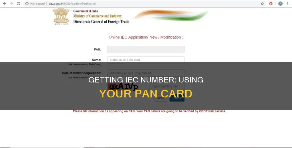 how to get iec number from pan number