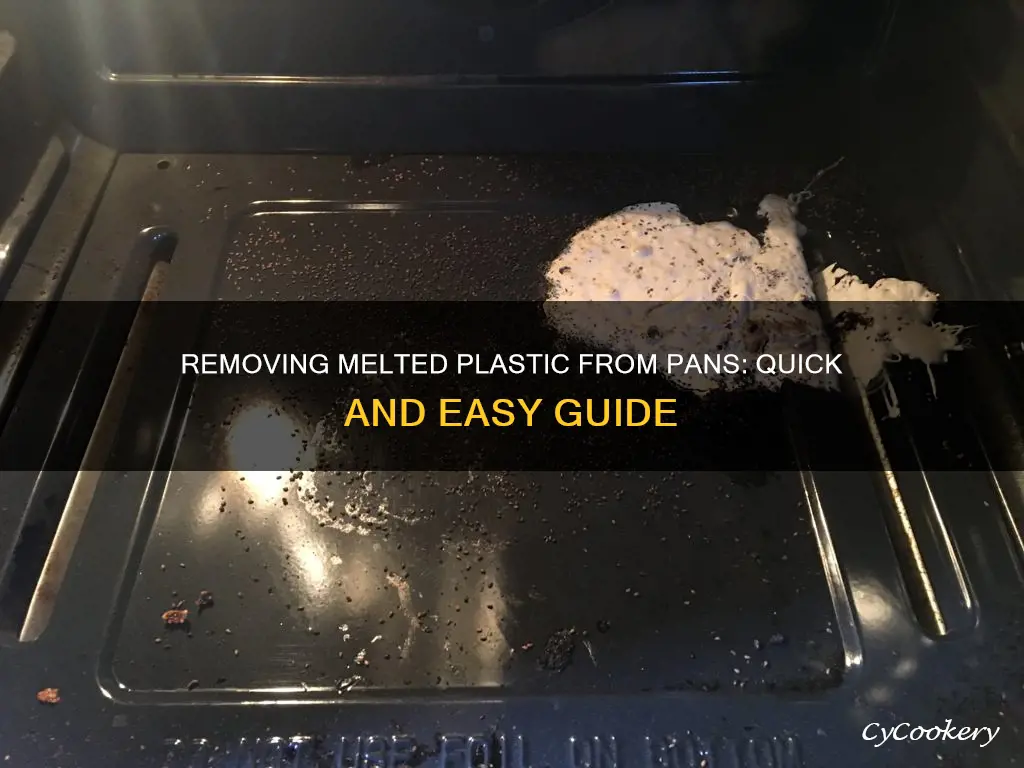 how to get melted plastic bag off pan