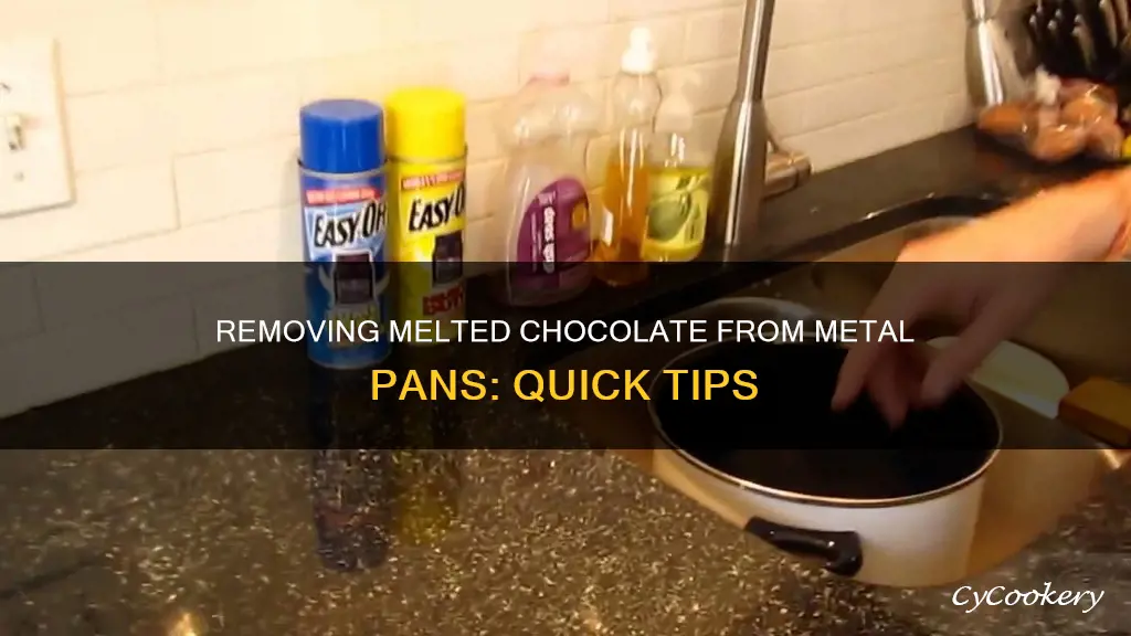 how to get melting chocolate out of metal pan