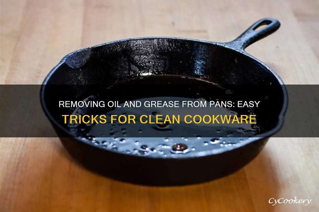 how to get oil baked grease off of pans