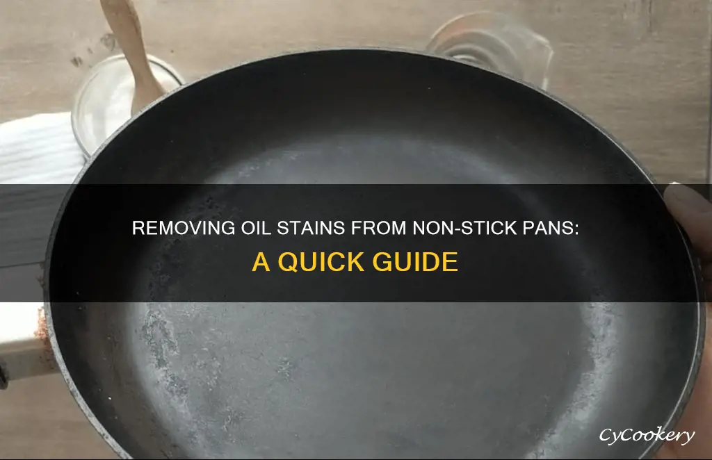 how to get oil stain off non-stick pan