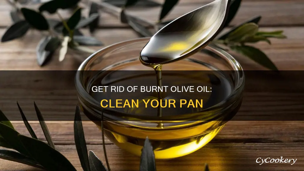 how to get rid of burnt olive oil from pan