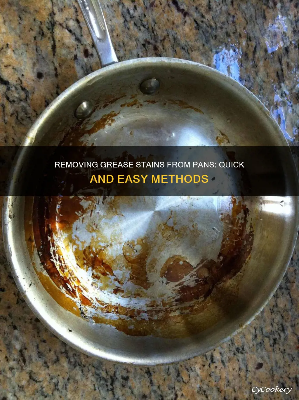 how to get rud of grease stain on pans