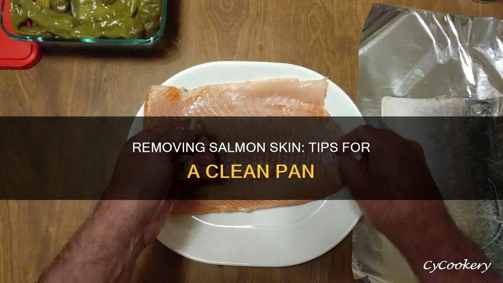 how to get salmon skin off pan