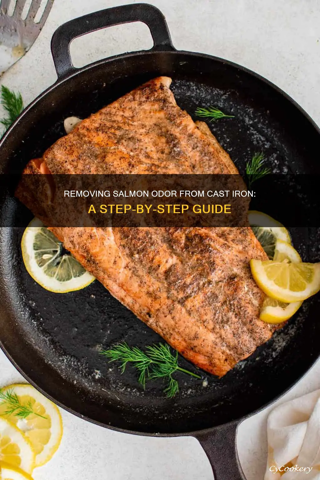 how to get salmon smell out of cast iron pan