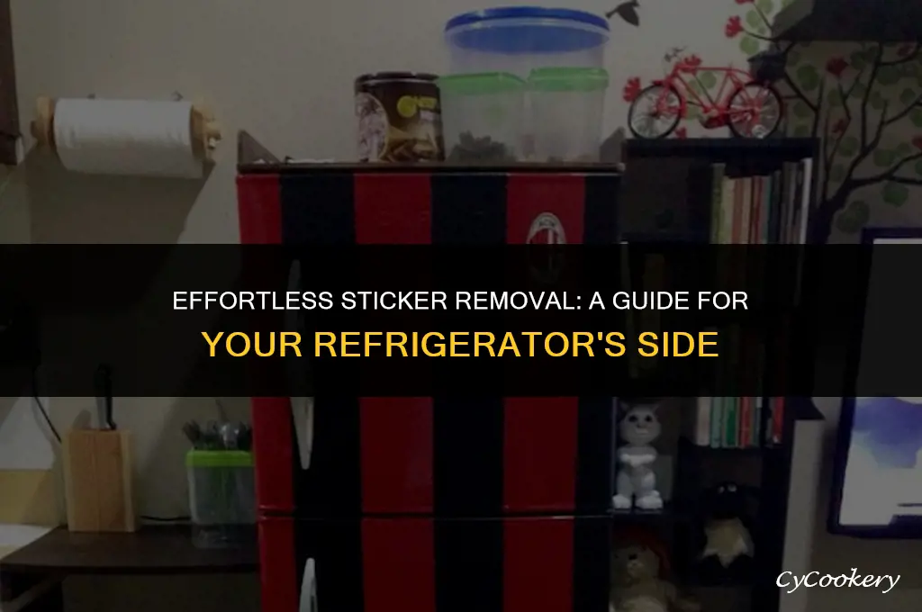 how to get sticker off side of refrigerator