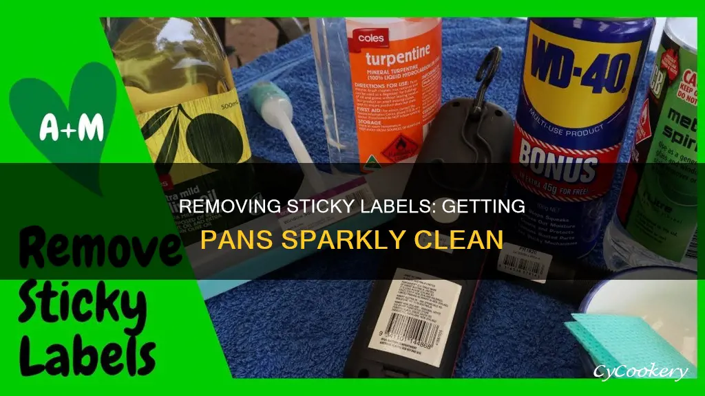 how to get sticky labels off pans