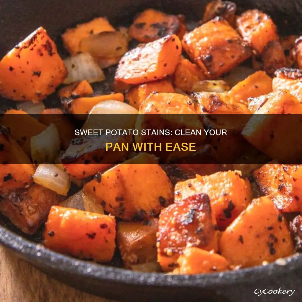 how to get sweet potato off pan