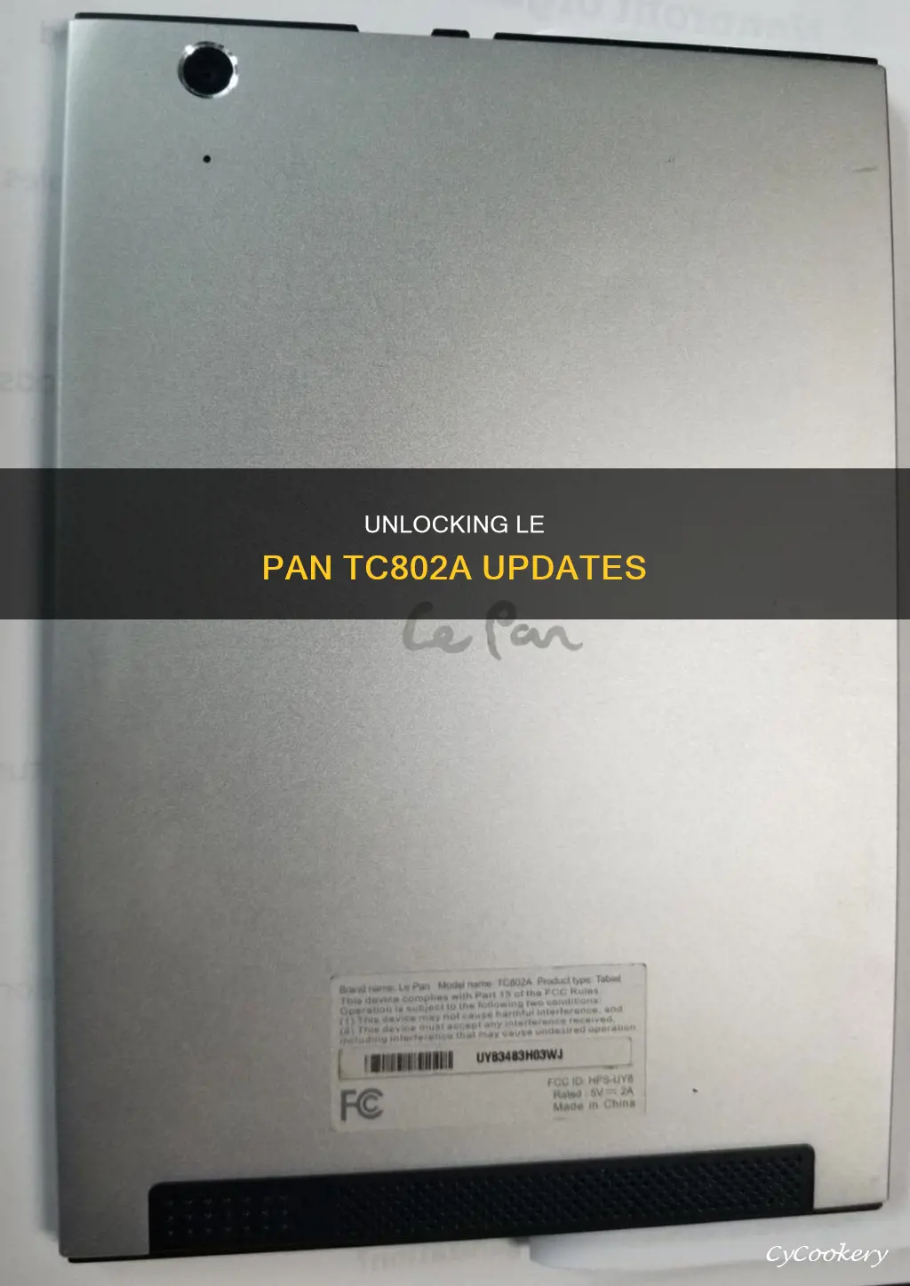 how to get update for le pan tc802a