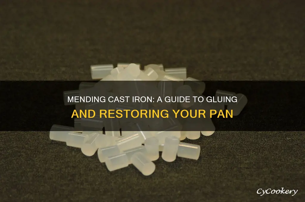 how to glue cast iron pan