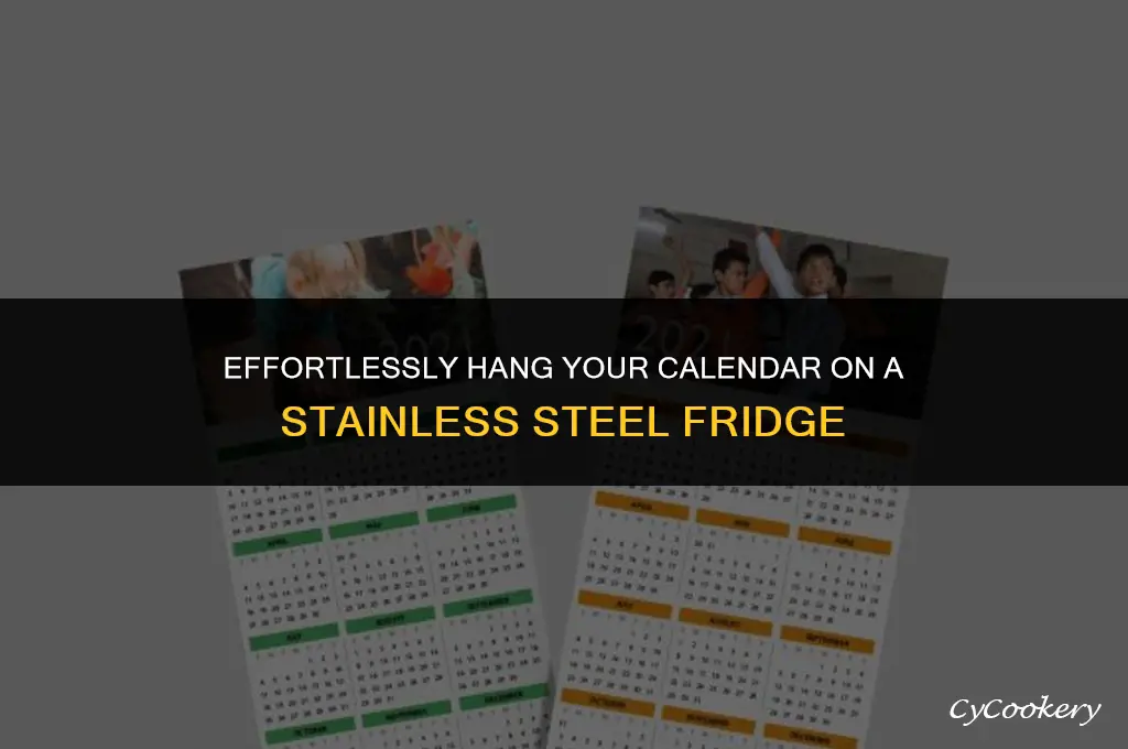 how to hang calendar on stainless steel refrigerator