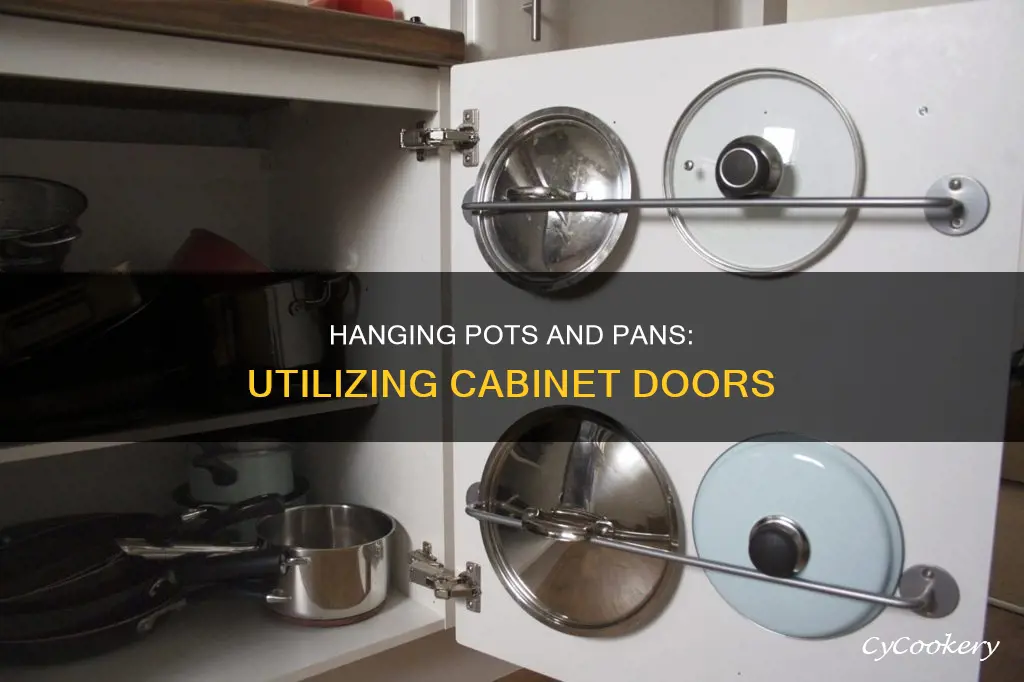 how to hang pans tops on cabinest doors