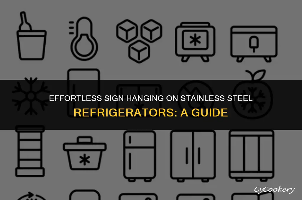 how to hang signs on stainless steel refrigerator