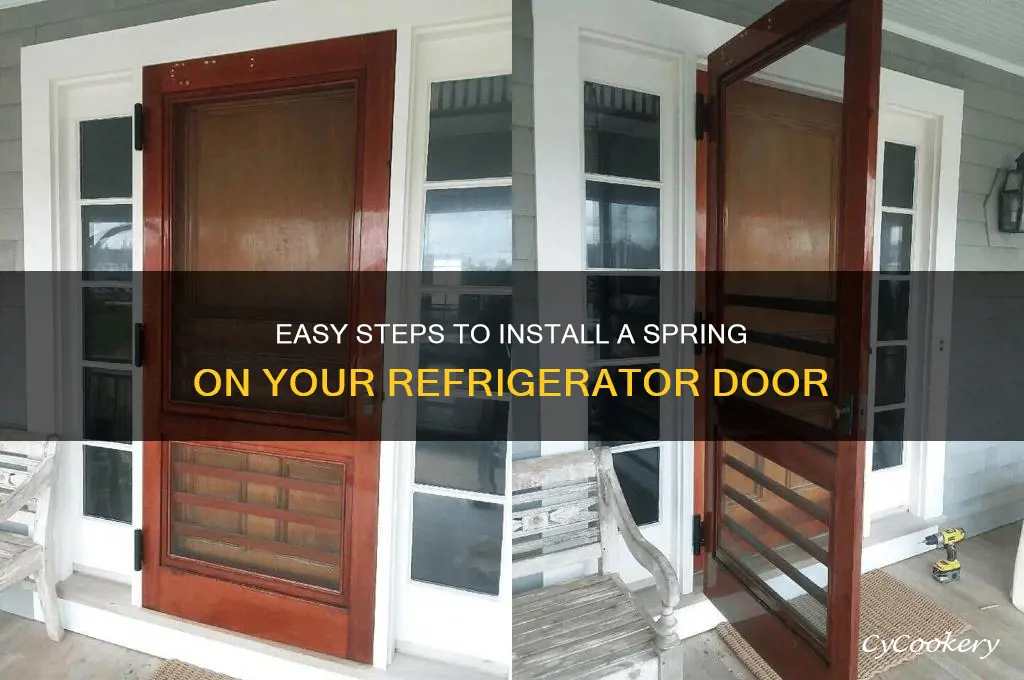 how to instal spring on refrigerator door