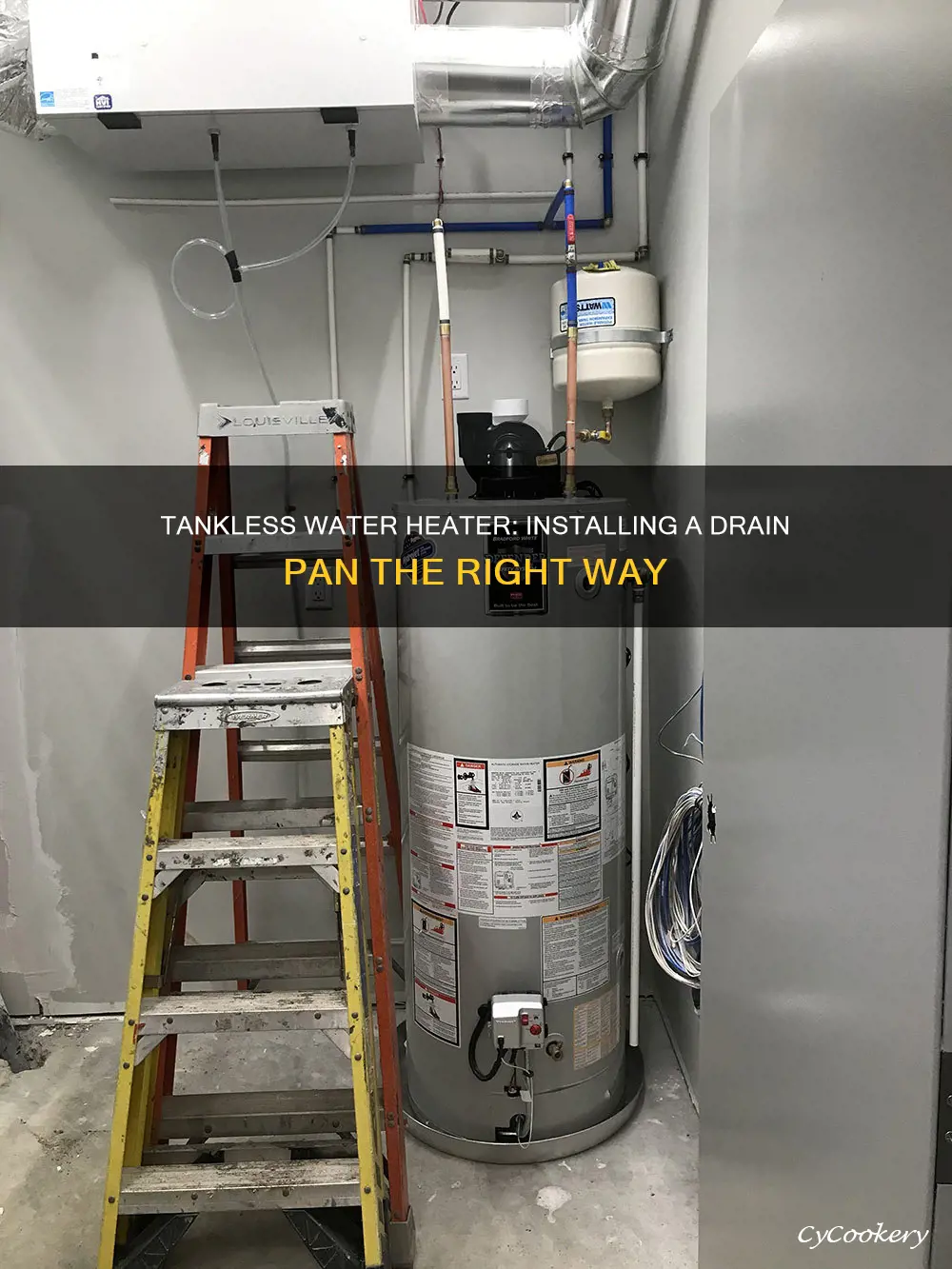 how to install a tankless water heater drain pan