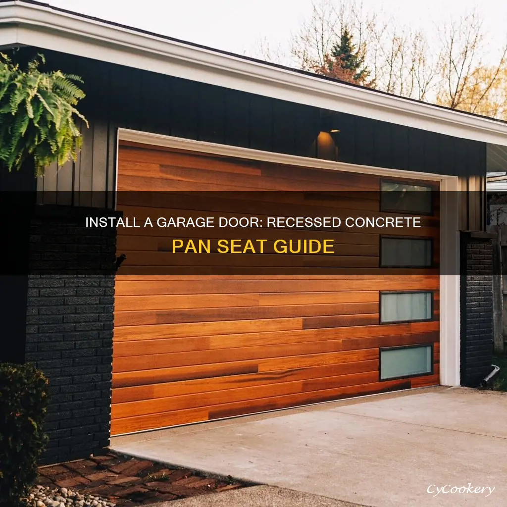 how to install garage door behind recessed concrete pan seat
