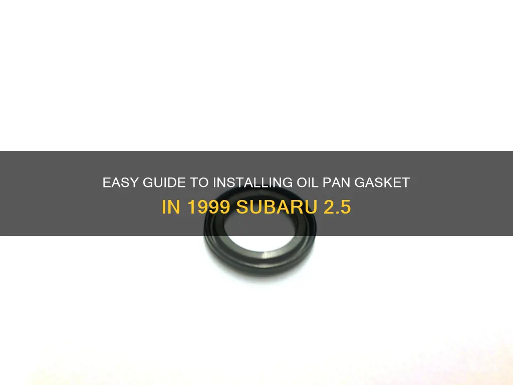 how to install oil pan gasket 1999 subaru 2.5