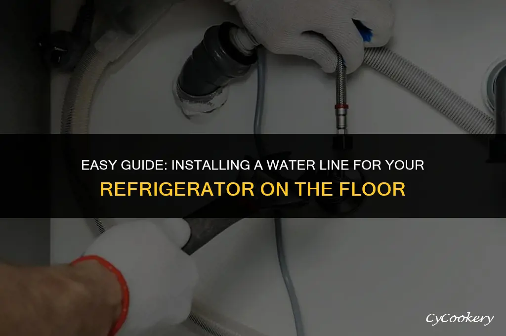 how to install waterline for refrigerator along floor surface