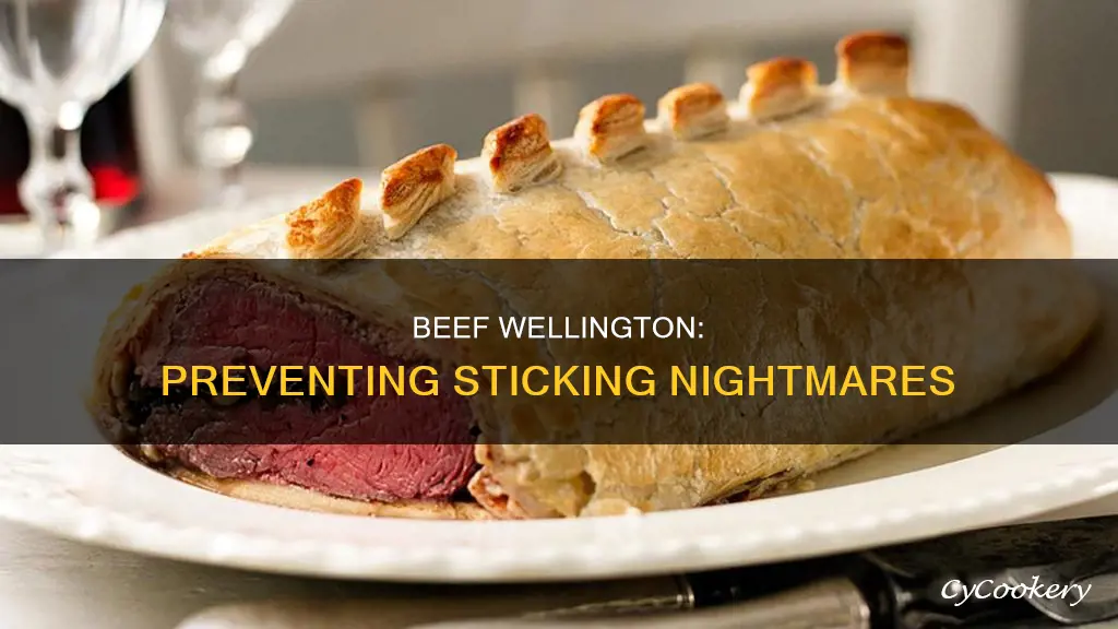 how to keep beef wellington from sticking to pan