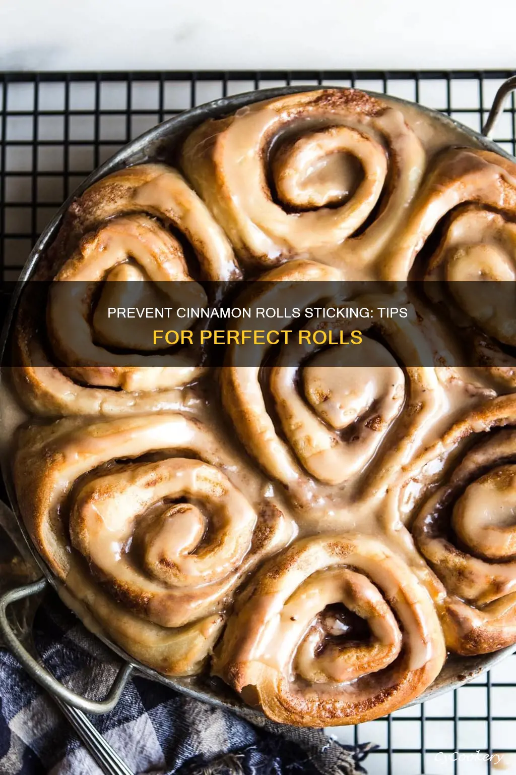 how to keep cinnamon rolls from sticking to the pan